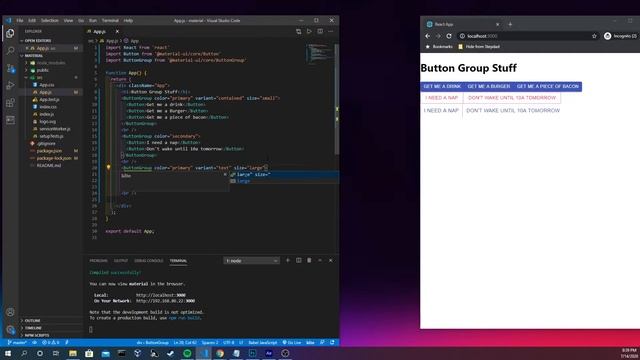 Material UI Button Groups смотреть онлайн