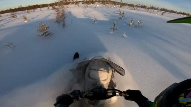 Прохват по болотам на снегоходах Arctic Cat snow pro m800 BRP ski-doo summit 800 Polaris rmk 800 смотреть онлайн
