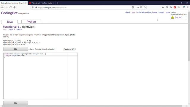 Functional-1 (rightDigit) Java Tutorial || codingbat.com смотреть онлайн