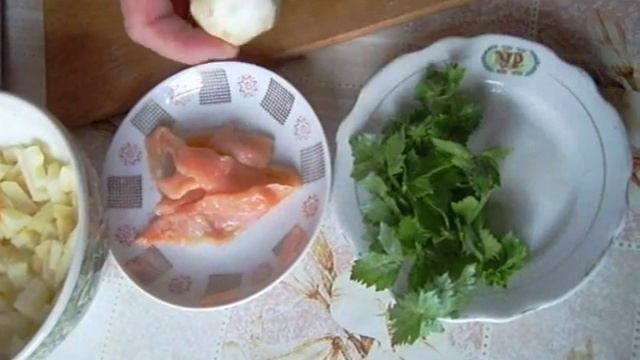 Салат из сельдерея и горбуши . Squid Salad. Salad - A Capercaillie Nest