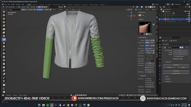 How to Create Realistic Jacket using Cloth Simulation Brushes in Blender смотреть онлайн