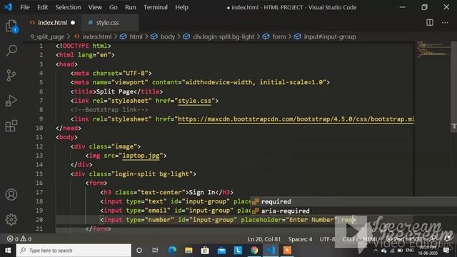 Sign in Split Page! in | HTML | CSS | BOOTSTRAP | смотреть онлайн