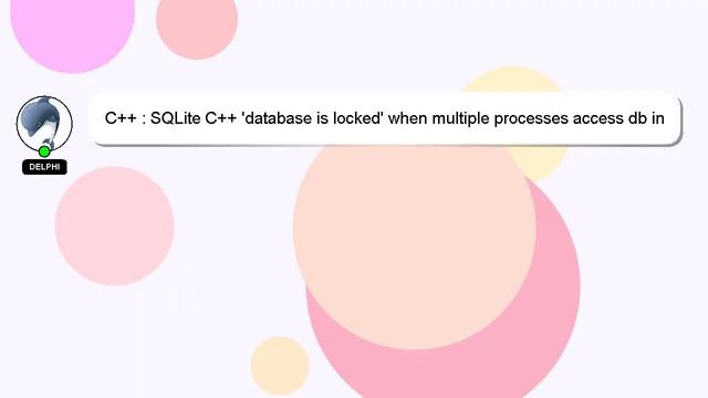 C++ : SQLite C++ 'database is locked' when multiple processes access db in readonly mode смотреть онлайн