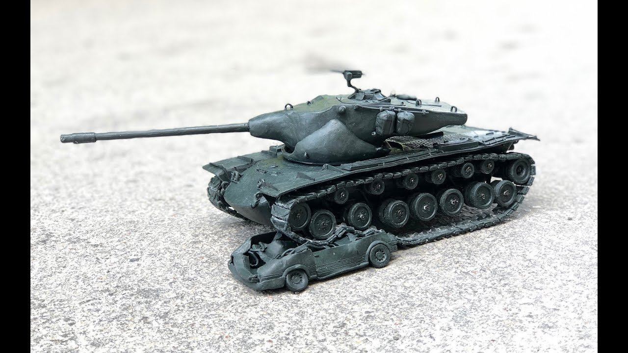 Танк раздавил Toyota ae86 из ПЛАСТИЛИНА смотреть онлайн