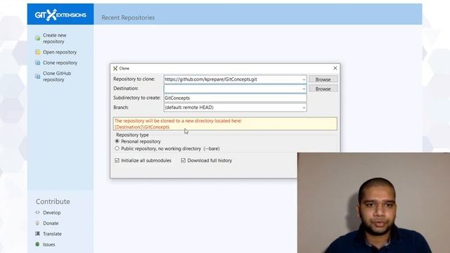 6 - Clone a Git Repository using Git Extensions смотреть онлайн