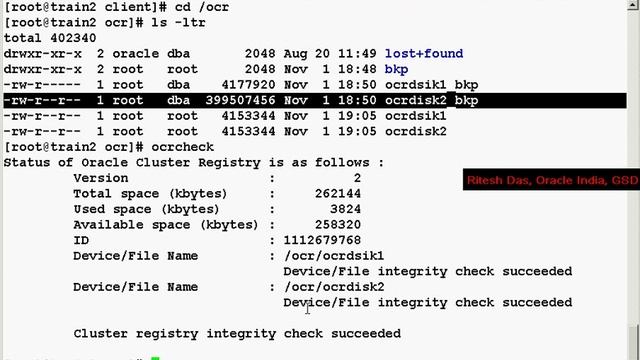 Backup and Recovery of OCR Demo Part -2 - Oracle 10g RAC смотреть онлайн