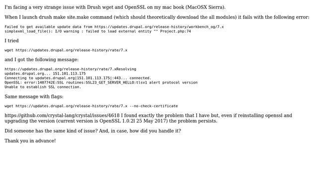 Drush make: simplexml_load_file(): I/O warning : failed to load external entity "" Project.php:74 смотреть онлайн