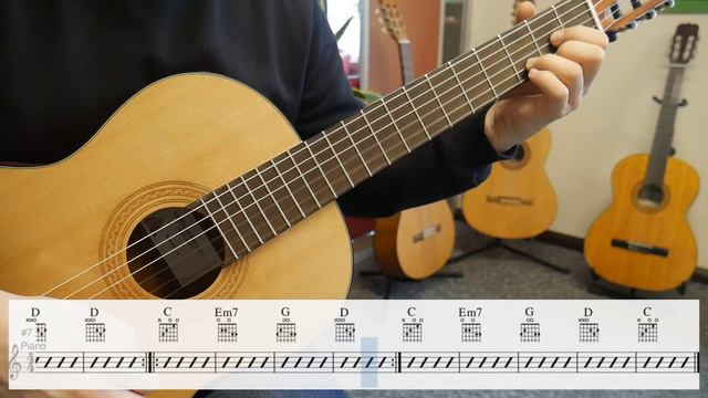 Jak zagrać na gitarze 🎸 akord E-moll 7 (Em7) lekcja 29 + ćwiczenia смотреть онлайн
