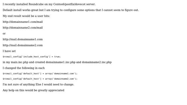 Configure roundcube login by hostname смотреть онлайн