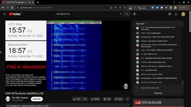 UVB-76/The Buzzer (4625khz) played Erika song 13/11/22 смотреть онлайн