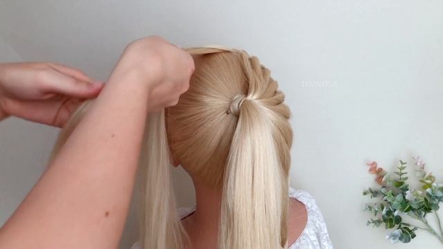 #Прически на длинные волосы с косами. Easy hairstyle for long hair . Peinados para cabello largo смотреть онлайн