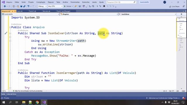 JSON - serializar e desserializar uma lista de objetos Json com VB.Ne. Visual Studio 2019 смотреть онлайн