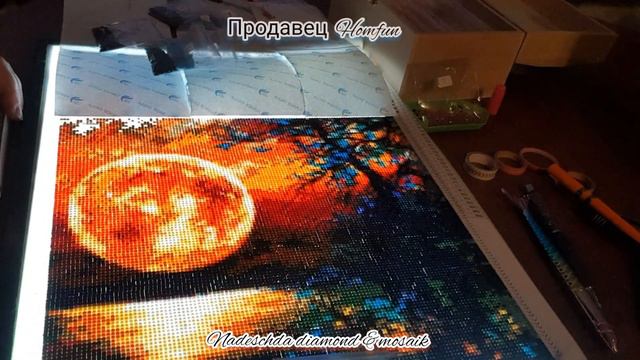 Выпуск 996/Закат солнца/Алмазная мозаика/Процесс/ смотреть онлайн