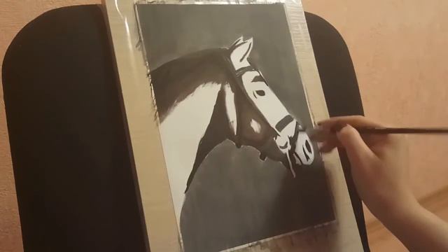 Рисуем лошадь гуашью пошагово draw a horse with acrylic смотреть онлайн