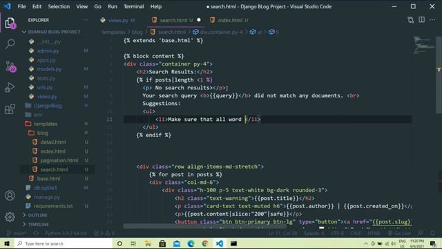 #11 | Search Functionality | Django Tutorials | Python Web Framework | Django ? смотреть онлайн