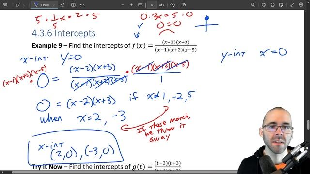 4 3 6 Intercepts of Rational Functions смотреть онлайн