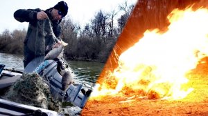 ГОРЯТ БРАКОНЬЕРСКИЕ СЕТИ Оставленные без присмотра! ОГРОМНЫЕ КАРАСИ, Красноперка на ПОПЛАВОК с лодки