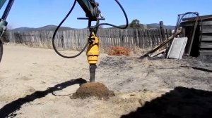 Работа гидробура Delta RD-2 на базе миниэкскаватора Yanmar YB10