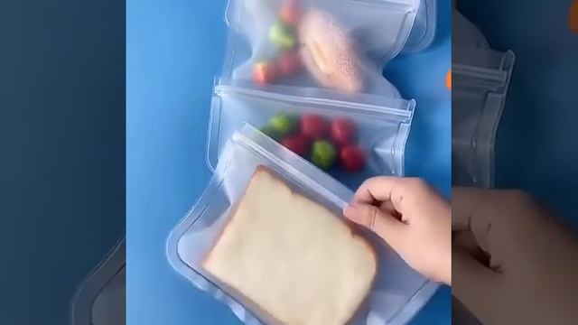 10pcs Thickened PEVA Food Bag Reusable Freezer Bags Food Storage Bags Ziplock Leakproof Snack Bag смотреть онлайн