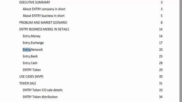 Entry. Содержание Whitepaper смотреть онлайн