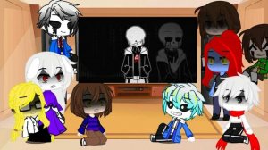 Undertale React to Killer Sans|Hendirk Black|Gacha Club