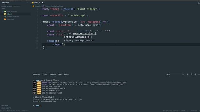 Cut video clips using node and fluent-ffmpeg смотреть онлайн
