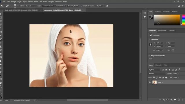 Learn how to use Spot healing brush tool | adobe photoshop tutorials for beginners смотреть онлайн