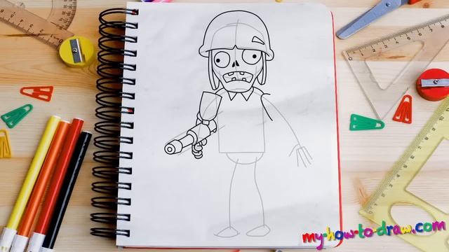 How to draw a Foot Soldier - PvZ Garden Warfare - Easy step-by-step drawing lessons for kids смотреть онлайн