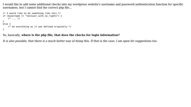 Wordpress: Where is the php file, that does the checks for login information? смотреть онлайн