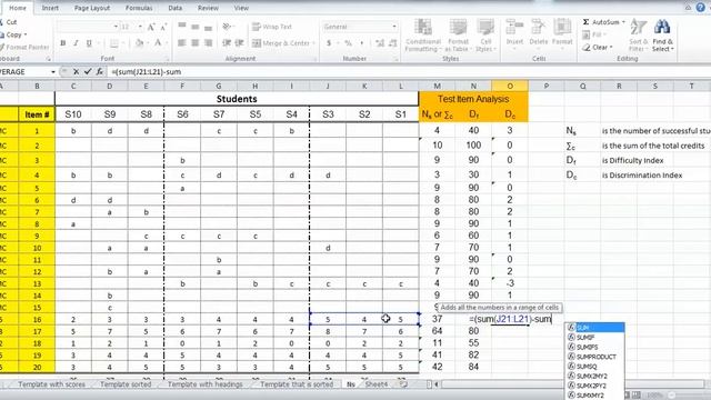 Using Excel - Test Item Analysis, Discrimination Index for PC items смотреть онлайн