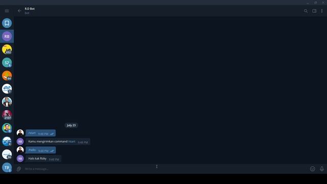 Demo Hasil Membuat Bot Telegram Sederhana Menggunakan PHP смотреть онлайн
