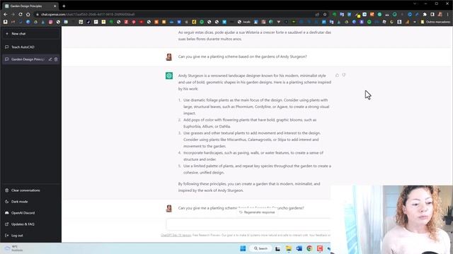 Open AI, a ChatGPT conversation about Garden Design смотреть онлайн