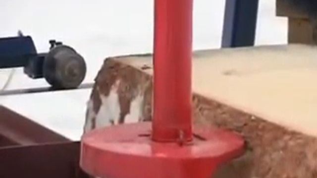 Распиловка брёвен на горизонтальном ленточнопильном станке ЛП-80 смотреть онлайн