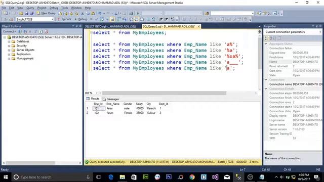 LIKE OPERATOR IN SQL SERVER (URDU / HINDI) смотреть онлайн