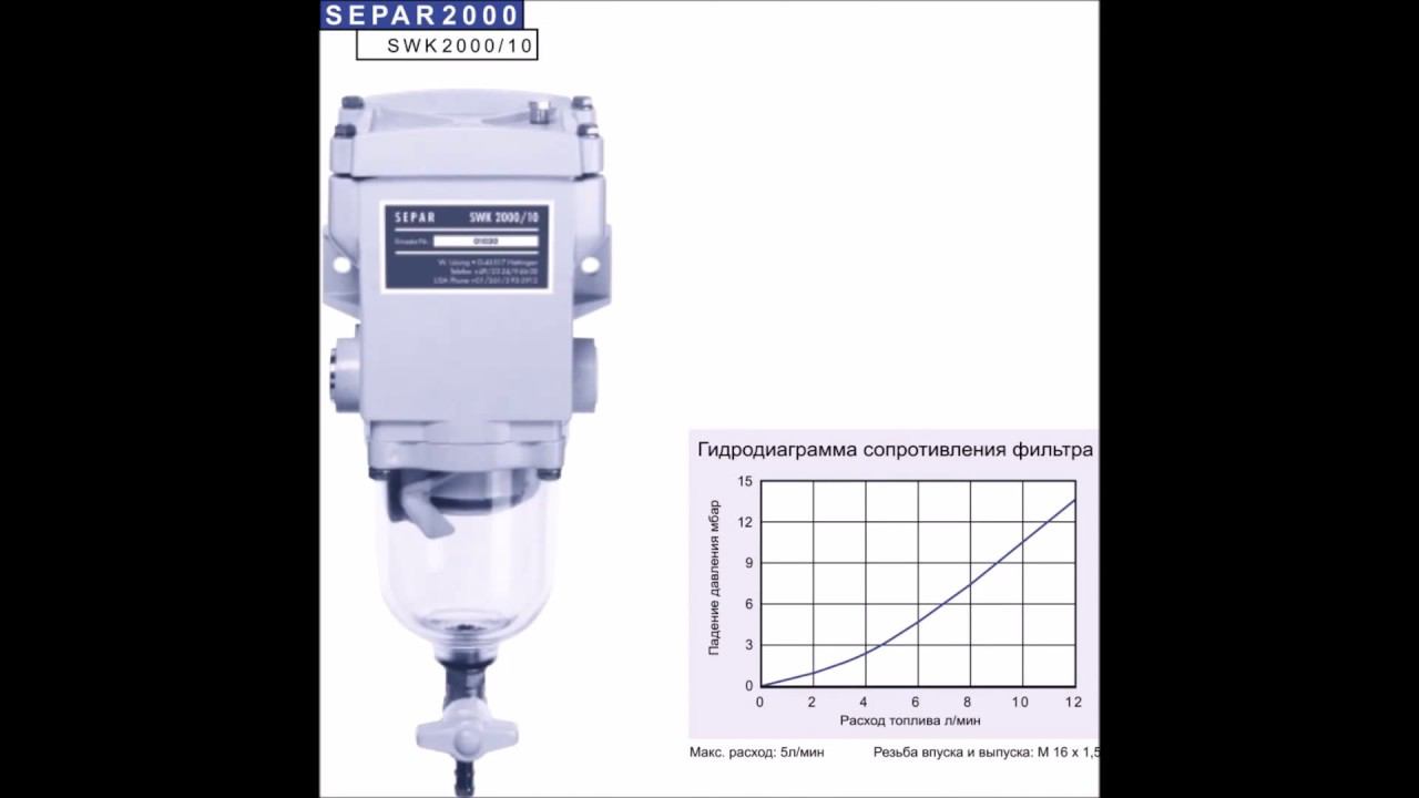 Сепаратор дизельного топлива, Separ 2000,  сепар 2000, Separ  Swk, Separ