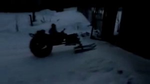 Самодельный снегоход из мотоблока.