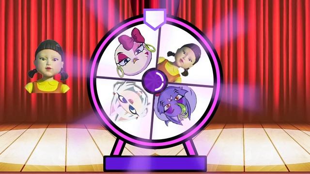 DANCE WHEEL Cute Roxy VS Cute Chica VS Gura VS Squid Game смотреть онлайн