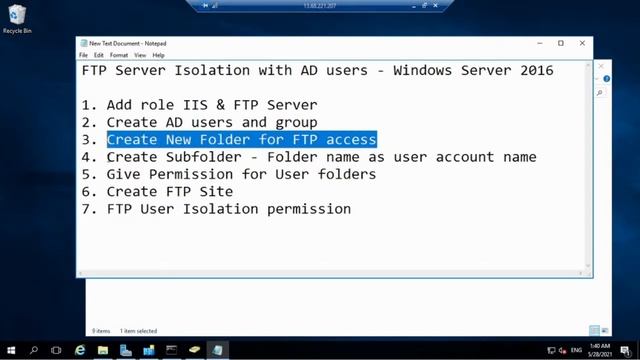 FTP Active Directory User Isolation - Windows Server 2016 смотреть онлайн