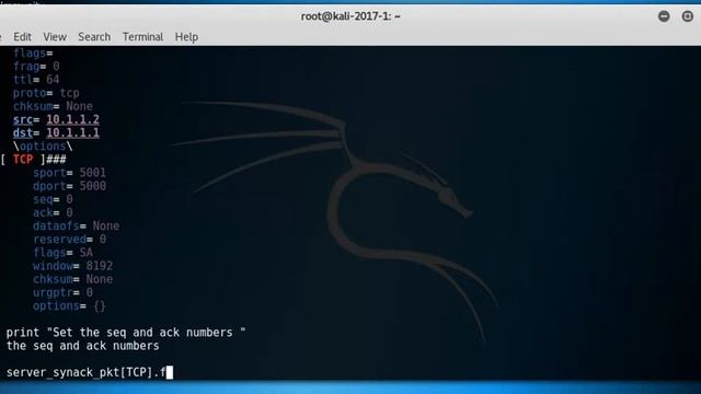 Create complete tcp flow of packets using scapy - part2 смотреть онлайн