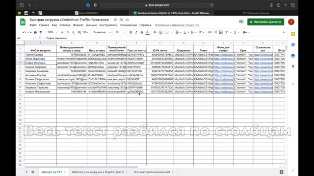 Быстрый импорт аккаунтов в Dolphin от Traffic-force.store смотреть онлайн