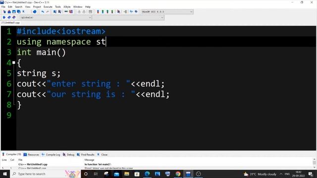 [Error] 'string' 'cout' was not declared in this scope SOLVED in C++ смотреть онлайн