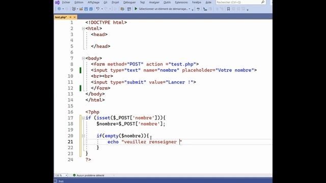 PHP - Formulaire: vérifier si un champ est vide смотреть онлайн