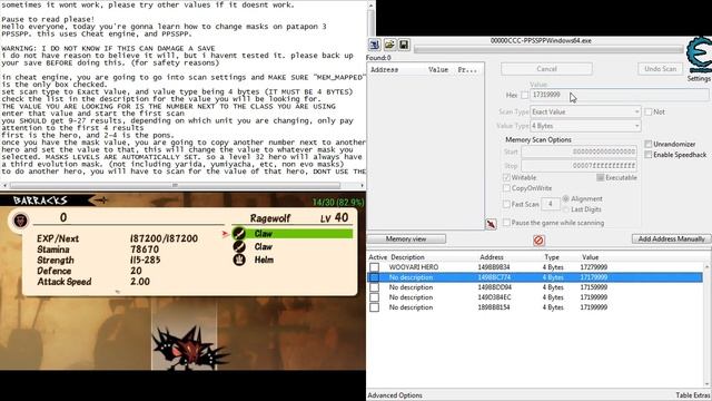 How to change hero masks in patapon 3 (PPSSPP, CHEAT ENGINE) смотреть онлайн