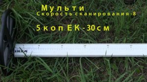 Minelab Equinox 800 - Тест на глубину в различных режимах