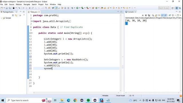 FIND DUPLICATE USING LIST AND SET #51 смотреть онлайн