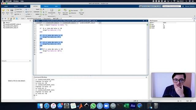 16. Uso del ELSEIF en Matlab - MINICURSO Matlab смотреть онлайн