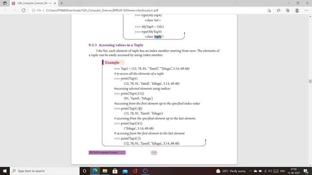 Chapter 9 (Part 2) | List, Tuples, Sets and Dictionary |Tamilnadu board 12th computer science смотреть онлайн