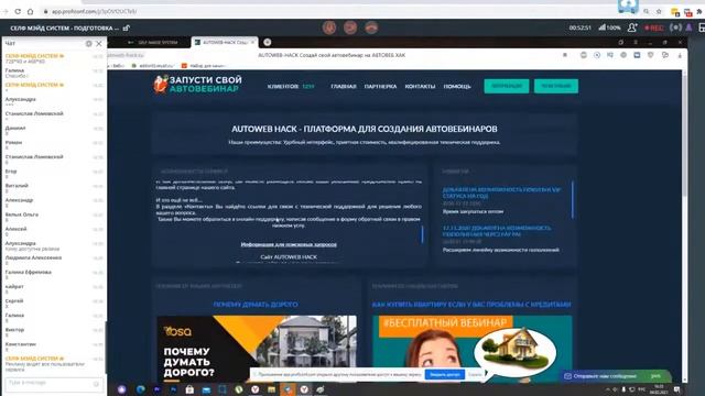 Подробный вебинар с разбором сервиса SELF MADE SYSTEM смотреть онлайн