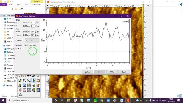 Thin film Surface Roughness analysis by Gwyddion software using AFM image file смотреть онлайн