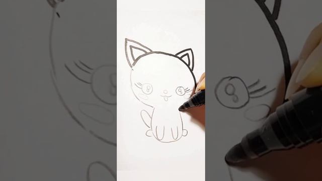 как нарисовать милого котёнка легко и просто | простые рисунки для детей смотреть онлайн